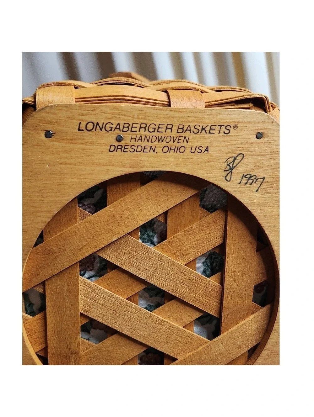 Longaberger 1997 Holiday Hostess Snowflake Basket Christmas Collection Lid Liner